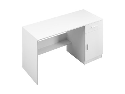 Malý písací stôl s zásuvkou, detský mdf obdĺžnik s policou, biely