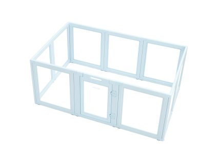 Box na pôrod psov 1,9×1,2×0,7 m, priehľadný plast, vodotesný