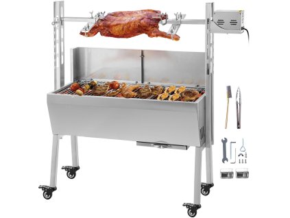 Gril na ražeň 60 KG/132 LBS 25W na drevené uhlie s deflektorom