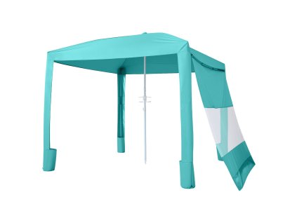 Plážový stan s bočnou stenou 2.4×2.4 m, upf 50+, nastaviteľná výška