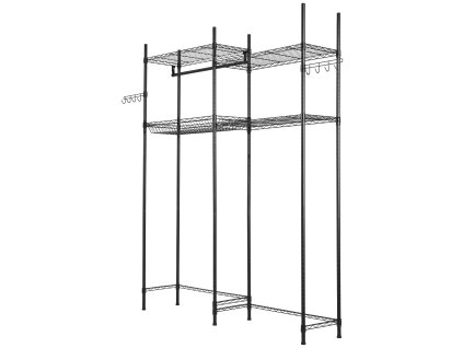 Polica nad práčku a sušičku 4 úrovne tyč a háčiky 2 nastaviteľné rady