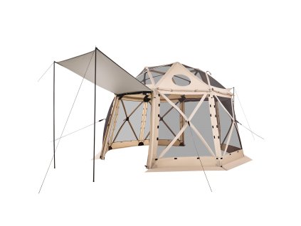 Stan s moskytiérou 3.6×3.6 m, 13-stranný, pre 8–10 osôb, béžový
