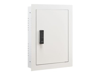 Trezor do steny 0.83 sq.ft, 3-posch., kód, kľúč, s policami, biela