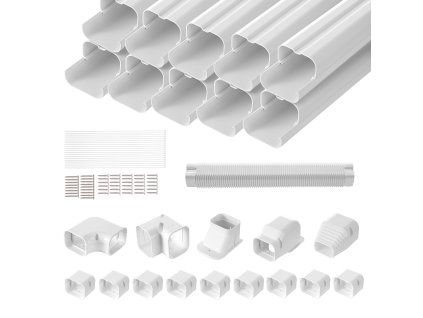 Kryt potrubia pvc 76.2mm × 5400mm biely, 10 priamych kanálov