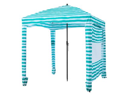 Plážový stan 1,83×1,83 m s bočnou stenou, upf 50+, vrecká na piesok