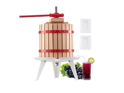 Ovocný lis 3.2 Gal/12L s dreveným košom a 8 blokmi, ručný na mušt