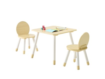 Detský stolík so 2 stoličkami, zaoblené hrany, graffiti doska
