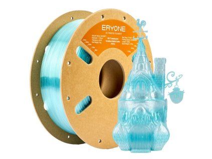 ERYONE High Speed Translucent Gradient Multi-Color PETG Filament, 1kg - Light Blue & Transparent