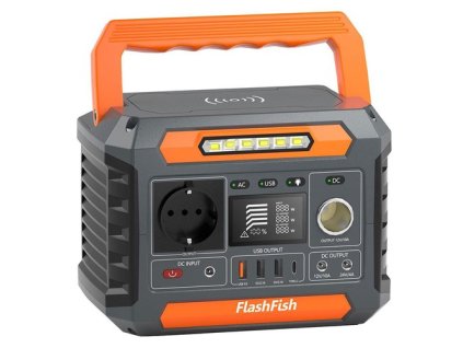 Flashfish P66 Portable Power Station, 288.6Wh/78000mAh Lithium-ion Cells Solar Generator, 260W AC Output, 520W Surge, 5W Wireless Charger, 8 Charging Outputs, LED Lights