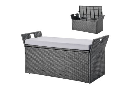 Záhradná lavica s úložným boxom 151L, pre 2 osoby, nosnosť 181kg