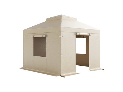Plachta na altánok 3.05×3.05 m, pe, s bočnými stenami a oknami