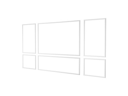 Sada nástenných lišt 3 ks, polystyrén, maľovateľné, 58×143 + 58×58 cm