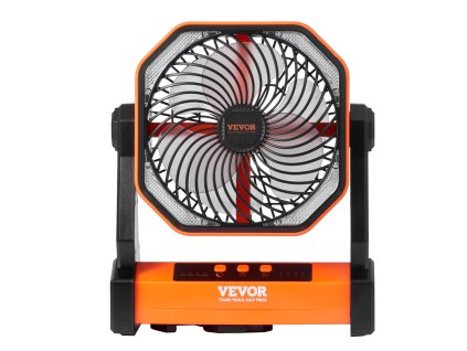 Prenosný nabíjateľný stolný ventilátor 203.2 mm, 4 rýchlosti, led