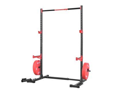 Posilňovací stojan, nastaviteľná šírka, 6 kolíkov, landmine, hrazda