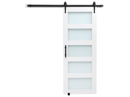 Posuvné dvere 813×2134 mm, mdf panel so sklom, pvc povrch, s kovaním