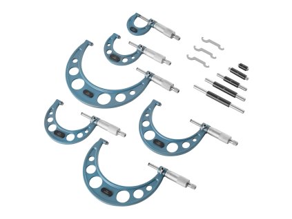 Sada vonkajších mikrometrov 0-1/1-2/2-3/3-4/4-5/5-6 in v puzdre