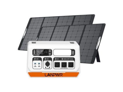LANPWR 2400 Pro Balcony Solar System 2040Wh + 2x PV400 Foldable Solar Panel 400W