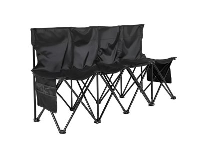 Skladacia lavička 4-miestna s operadlom, bočné vrecká, prenosná taška