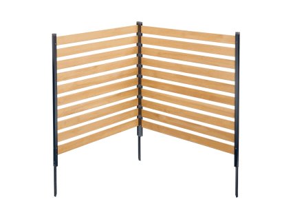 Drevený 2-dielny lamelový panel 38"×42", s kovovými kolíkmi.