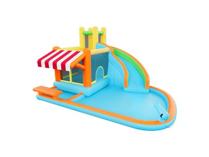 Skákací hrad 14.9×12.8×7.8 ft s tobogánom a bazénom 3–4 deti 3–8 r.