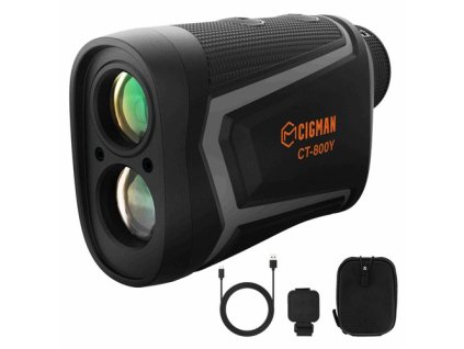 CIGMAN CT-800Y 800m Golf Rangefinder, with 6X Magnification, Flag Pole Locking Vibration, Magnetic Strap, USB Rechargeable