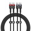 Baseus Cafule USB-C-USB-C kábel 100W, 2m, 2db (piros fekete, szürke fekete)