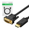 113427 kabel displayport na vga ugreen dp105 fullhd jednosmerny 1 5 m cierny