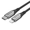 USB-C-Lightning kábel, szellőző TACHF, 1 m (szürke)