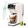 HiBREW H1B 5-in-1 Pods Coffee Maker, 600ml Water Tank, 19 Bar Pressure Extraction, Cold/Hot Mode, LED Indicator, for Kcup*/Nes*/DG*/Espresso Powder, Beige