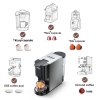 HiBREW H3A 5 in 1 Coffee Machine, 19 Bar Pressure, Cold/Hot Mode, 1000ml Water Tank, Anti-dry Protection - Silver