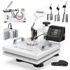 Mecpow MP3881 15in*15in Heat Press Machine 8in1, 30oz Large Capacity, Dual-Tube Heating, Precise Digital Control, 360° Swing Design