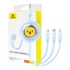 Töltőkábel 3 az 1-ben Baseus USB-USB-C, USB-M, Lightning 3,5A, 1,1 m (kék)
