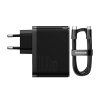 Baseus GaN USB-C + USB fali töltő, 100 W + 1 m kábel (fekete)