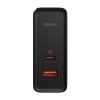 Baseus GaN USB-C + USB fali töltő, 100 W + 1 m kábel (fekete)