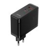 Baseus GaN USB-C + USB fali töltő, 100 W + 1 m kábel (fekete)