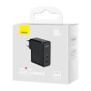 Baseus GaN USB-C + USB fali töltő, 100 W + 1 m kábel (fekete)