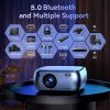 SUREWHEEL K10 Projector, Native 1080P, 12000 Lumens, 4K Decoding, 5G WiFi & Bluetooth 5.0, Zoom Function, Keystone Correction, 200inch Max Projection Size