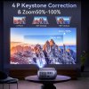 SUREWHEEL K10 Projector, Native 1080P, 12000 Lumens, 4K Decoding, 5G WiFi & Bluetooth 5.0, Zoom Function, Keystone Correction, 200inch Max Projection Size