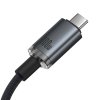 Baseus Crystal Shine USB-C – USB-C 100 W-os gyorstöltőkábel, 1,5 m, 20 GB (fekete)