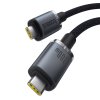 Baseus Crystal Shine USB-C – USB-C 100 W-os gyorstöltőkábel, 1,5 m, 20 GB (fekete)