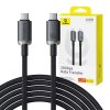 Baseus Crystal Shine USB-C – USB-C 100 W-os gyorstöltőkábel, 1,5 m, 20 GB (fekete)