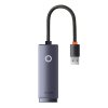 Baseus Lite sorozatú USB-RJ45 hálózati adapter, 1000 Mbps (szürke)