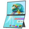 UPERFECT Delta 15.6-inch Dual Screen Portable Folding Monitor, 1920*1080 FHD IPS Screen, 60Hz Refresh Rate, 1000:1 Contrast Ratio, 360° Folding, Built-in Speaker, Built-in Stand & VESA Mountable,  2*Full-Featured Type-C, 2* mini HDMI - EU Plug
