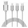 USB kábel 3v1 nylonový do microUSB USB C lightning (2)