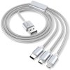 USB kábel 3v1 nylonový do microUSB USB C lightning (1)