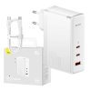 Baseus GaN5 Pro 2xUSB-C + USB fali töltő, 140W (fehér)
