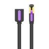 Vention ICBBI RJ45 Ethernet 10Gbps CAT7 lapos hálózati kábel hosszabbító 3 m fekete