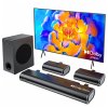 Hiwill A51 5.1 Channel Soundbar Subwoofer Speaker Kit, 380W Peak Power, Adjustable Treble & Bass