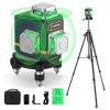CIGMAN CM-701T 3x360° Laser Level with 1.5m Tripod, Remote Control, Self-Leveling, 4000mAh Battery