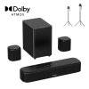 Ultimea Aura A50 Pro 5.1 Soundbar  + 1 * Pair Steady 310 Speaker Stands, Dolby Atmos, Surround Sound System for TV, App Control, 2 Surround Speakers, HDMI eARC/OPT/AUX/Bluetooth